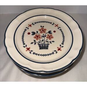 Cumberland Brambleberry Stoneware 7.75" Salad Plates - Set of 9 - Vintage Floral